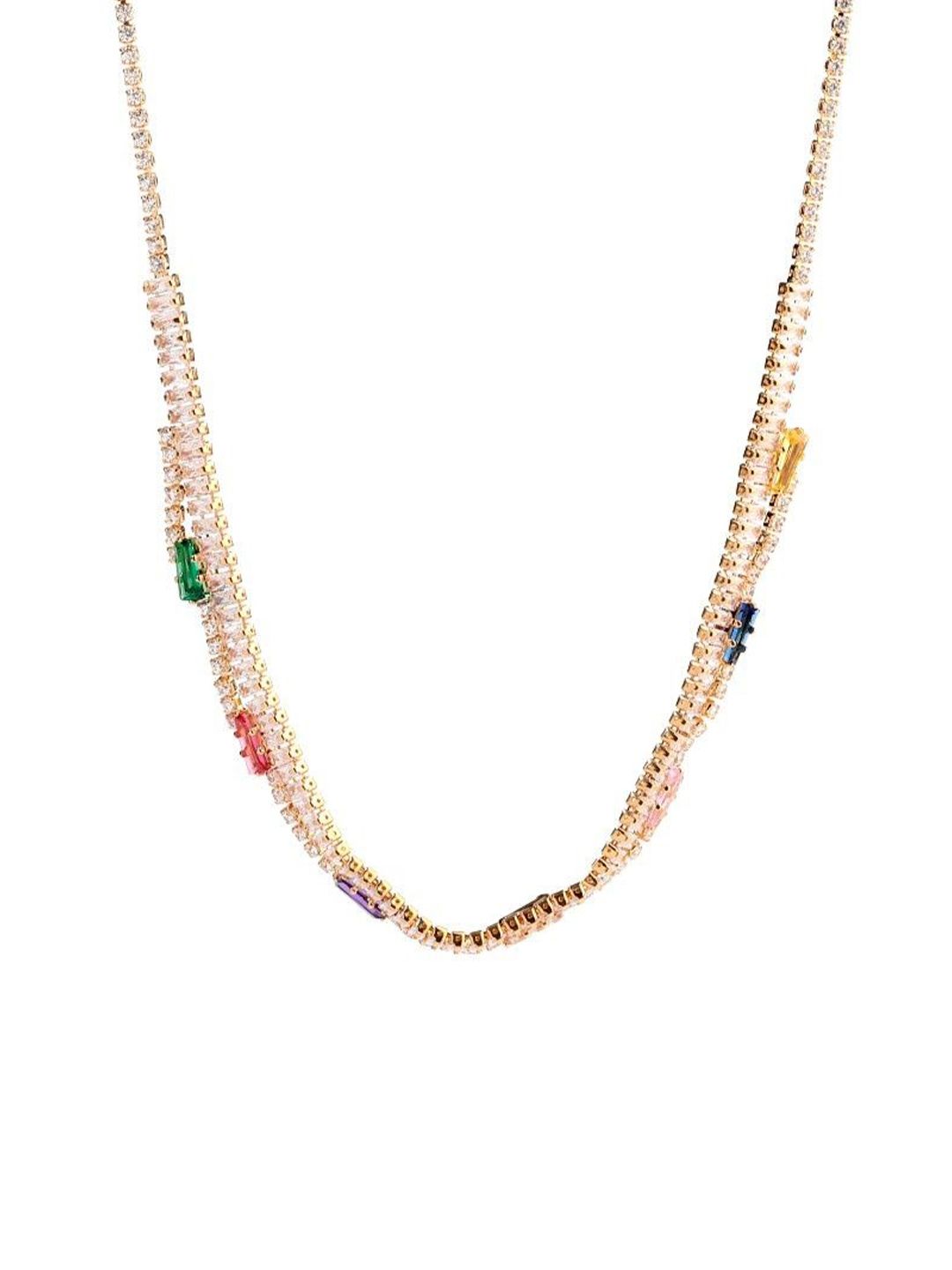SALTY Stainless Steel Artificial Stones Necklace