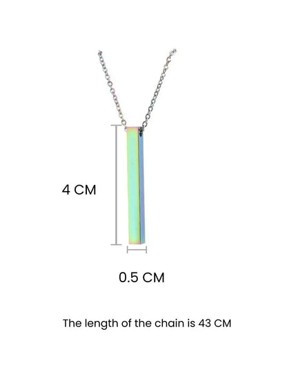 SALTY Men Stainless Steel Rectangle Bar Pendant With Chain