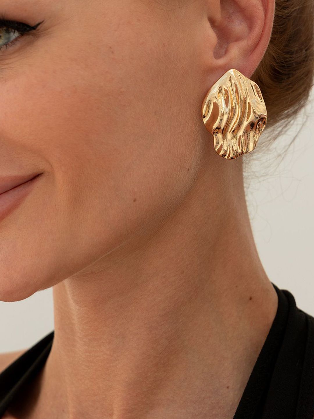 Gold-Plated Contemporary Studs