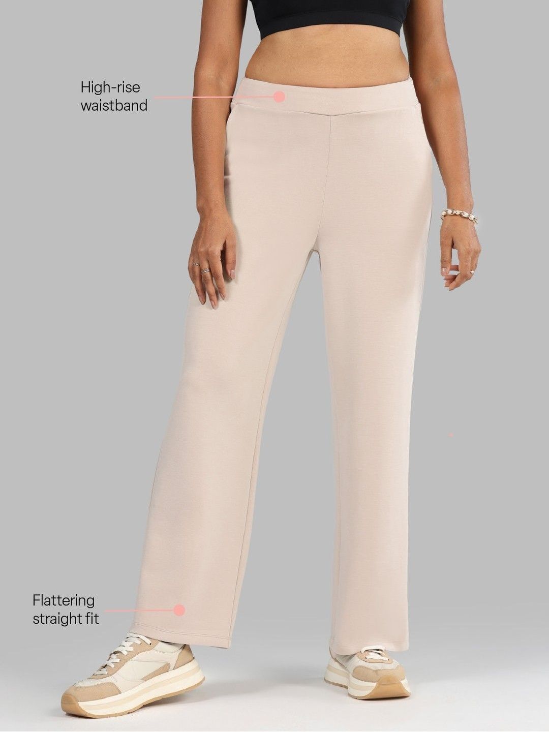 Women High-Rise Bare Butter Straight Fit Pants Tall
