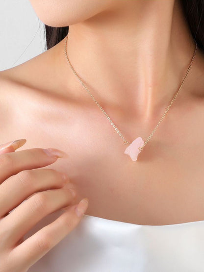 SALTY Stainless Steel Artificial Stones and Beads Necklace