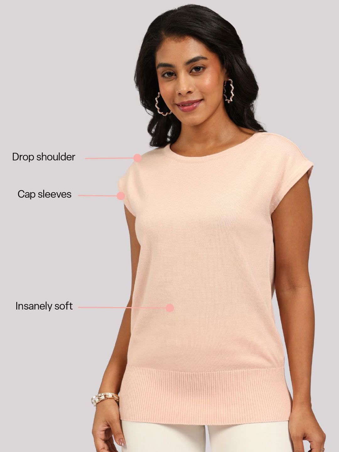 Extended Sleeves Pure Cotton T-shirt