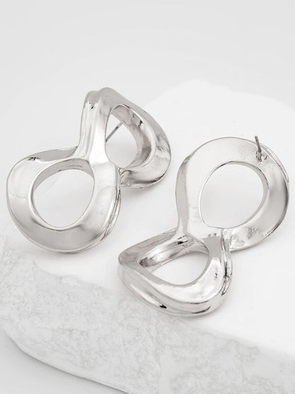 Silver Plated Contemporary Drop Earrings