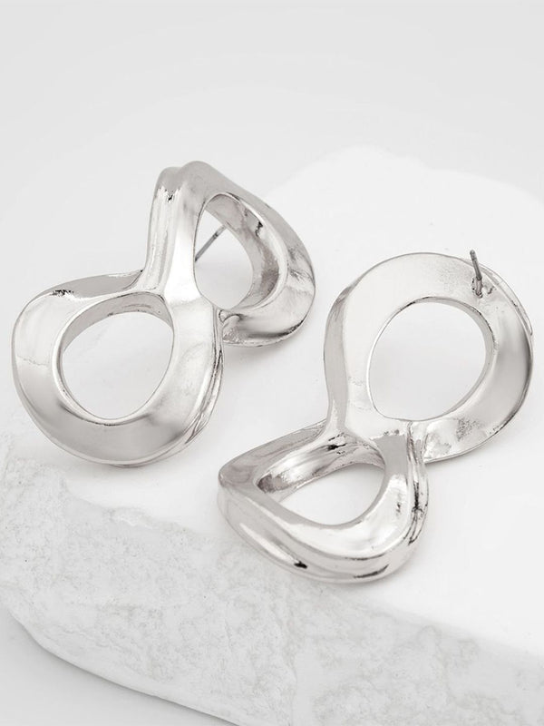Silver Plated Contemporary Drop Earrings