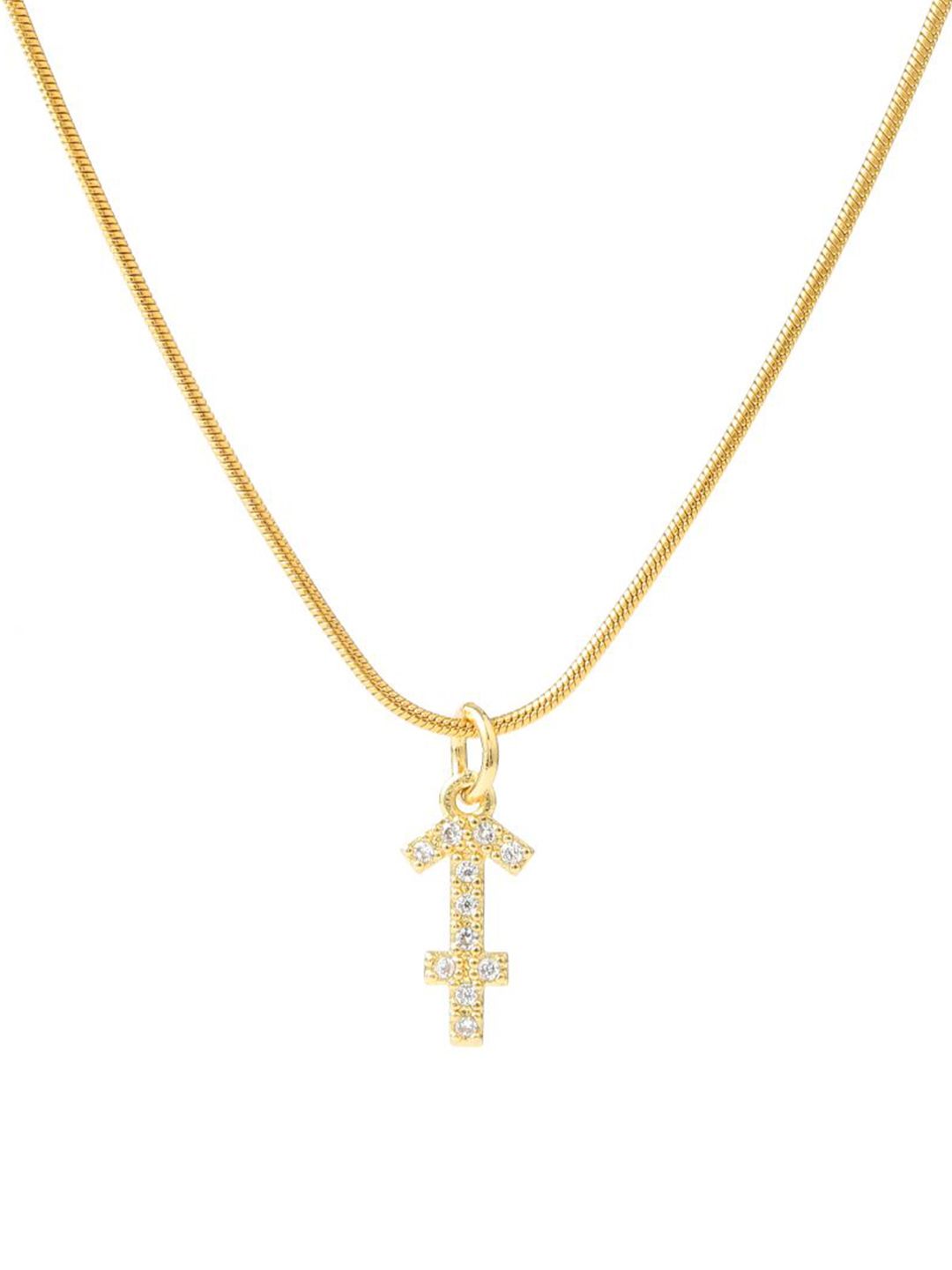 SALTY Cosmic Zodiac Stone Studded Pendant with Chain