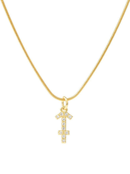 SALTY Cosmic Zodiac Stone Studded Pendant with Chain