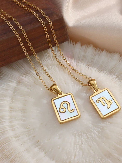 SALTY Pack of 2 Women Sign of the Stars Zodiac Necklace - Libra