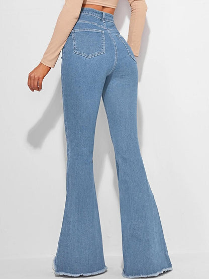 Women Cotton Bootcut High-Rise Jeans