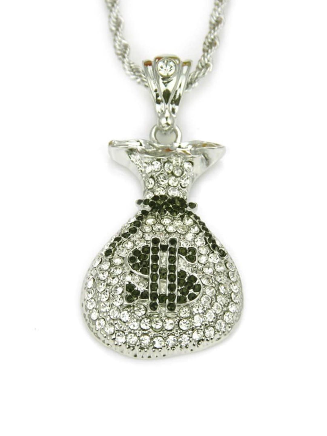 SALTY Stainless Steel Artificial Stones Studded Contemporary Pendants with Chains
