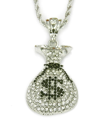 SALTY Stainless Steel Artificial Stones Studded Contemporary Pendants with Chains