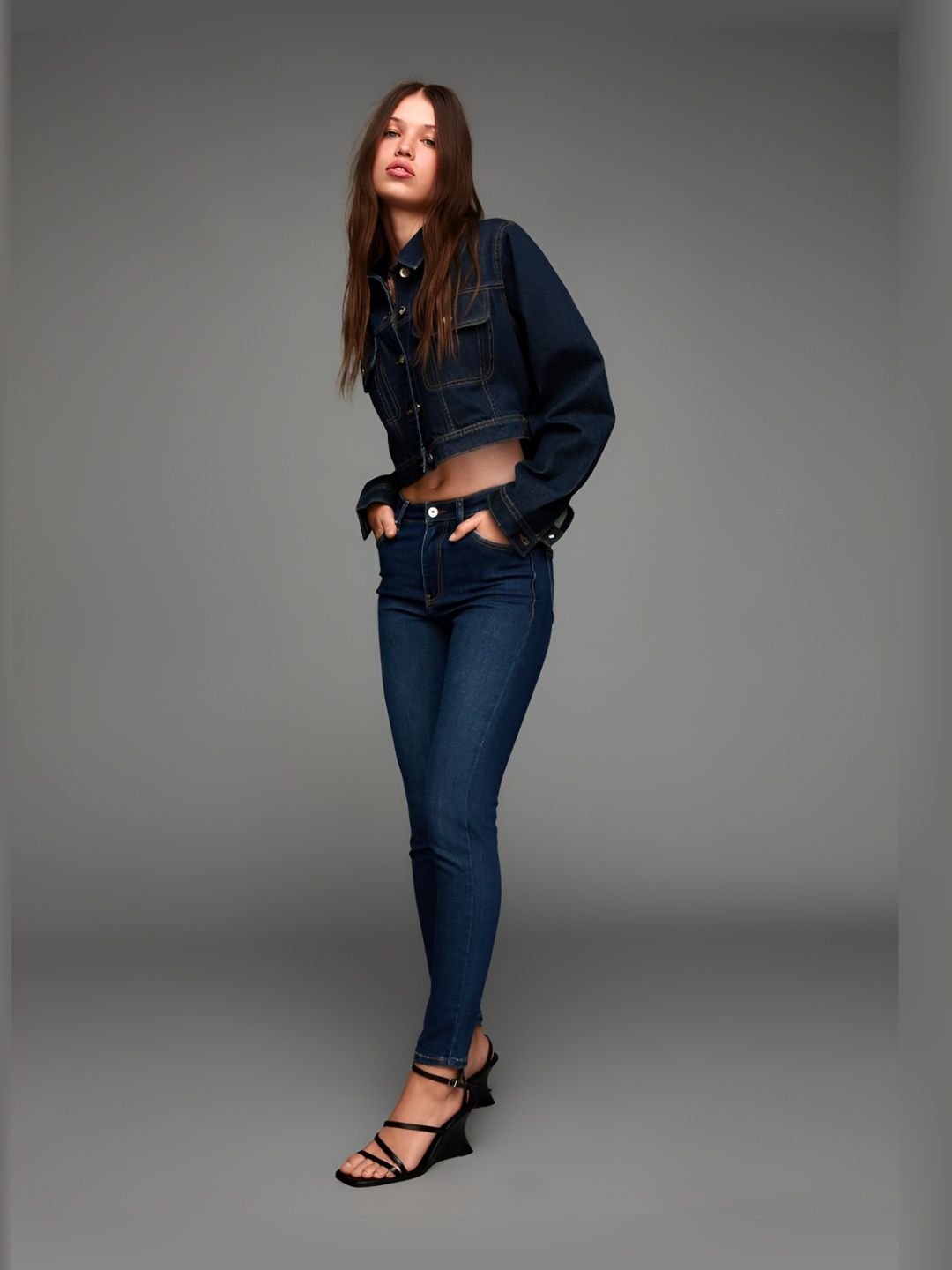 Women Super high-waist soft skinny jeans