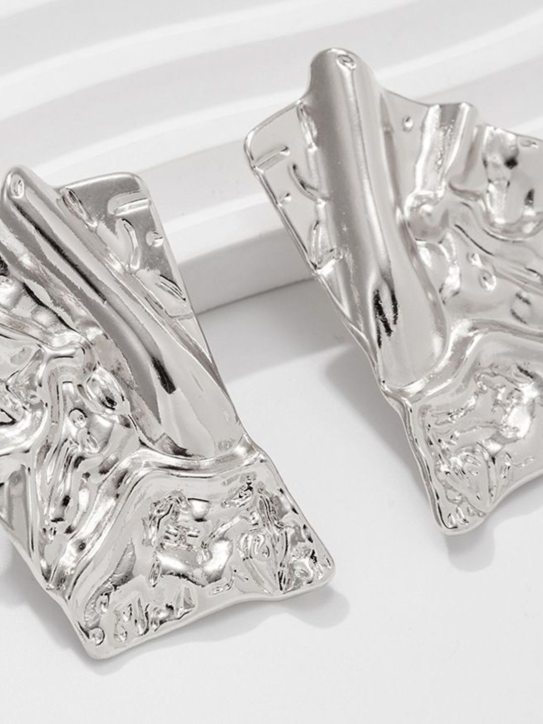 Silver-Plated Contemporary Studs