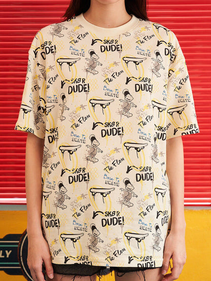 Humour Comic Printed Cotton Oversized T-Shirt