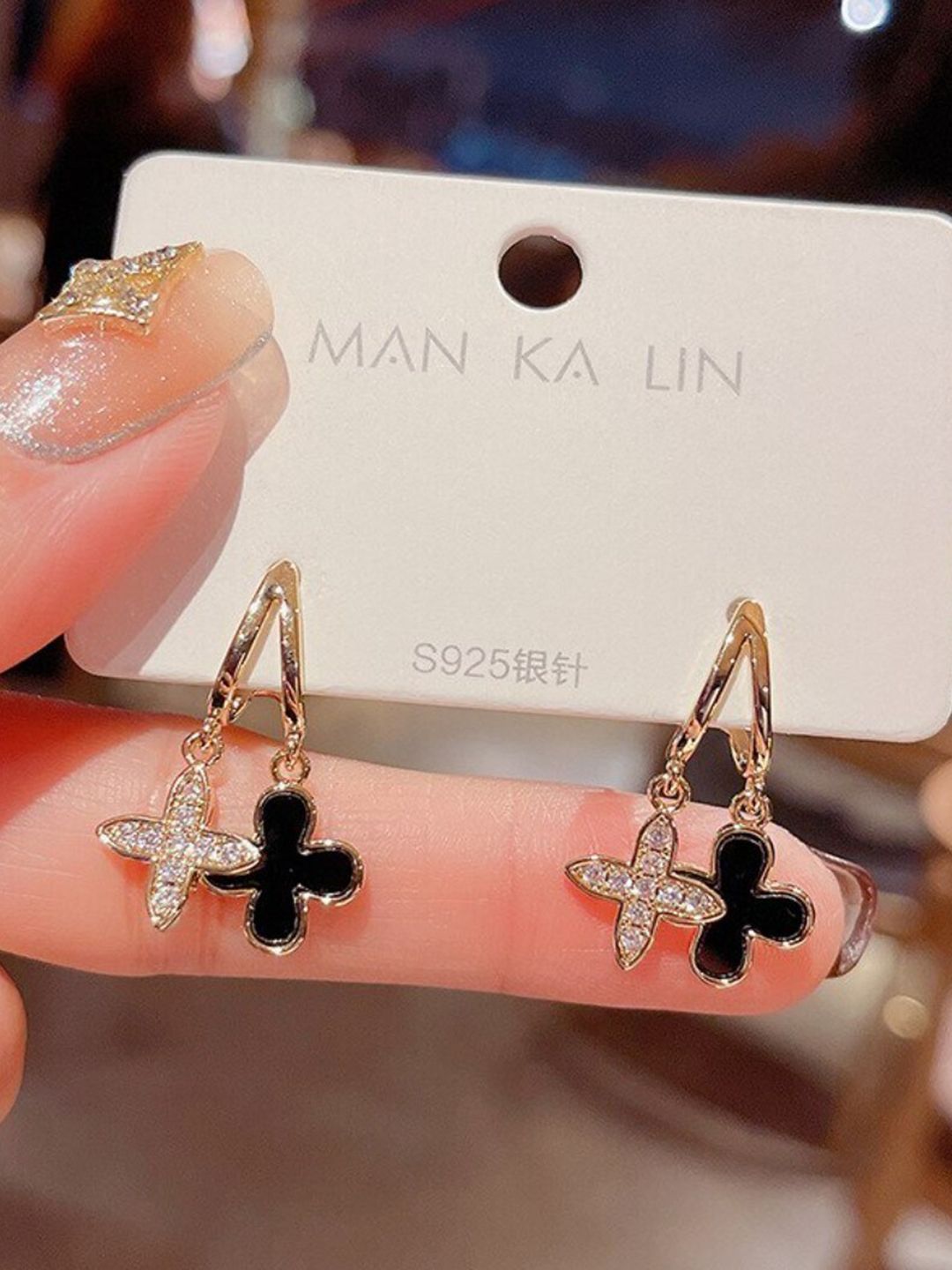 SALTY Electroplated Clover Whispers Drop Earrings