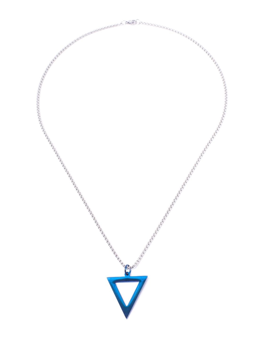 SALTY Blue Secret Men Silver-Plated Stainless Steel Contemporary Pendant with Chain