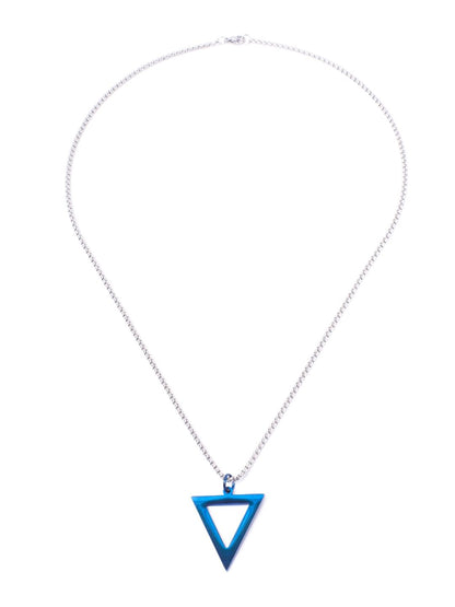 SALTY Blue Secret Men Silver-Plated Stainless Steel Contemporary Pendant with Chain