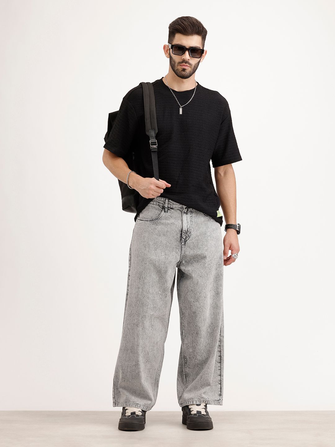 Men Baggy Mid-Rise Heavy Fade Pure Cotton Jeans