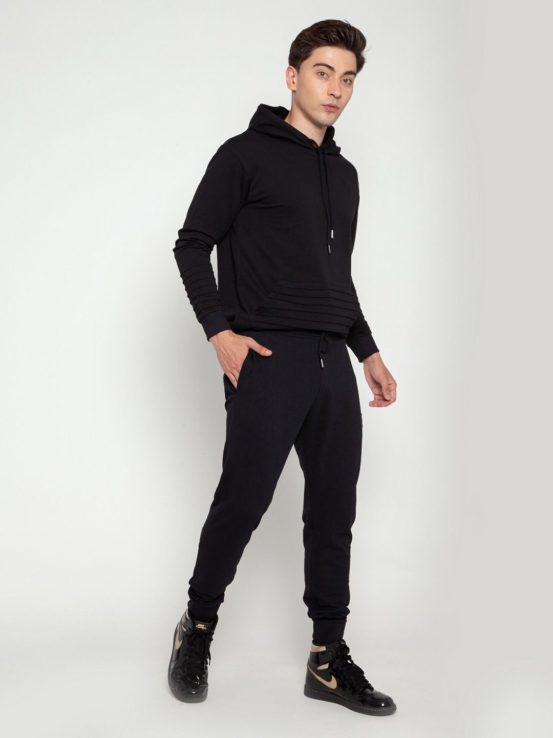 Black Pinstripe Hoodie