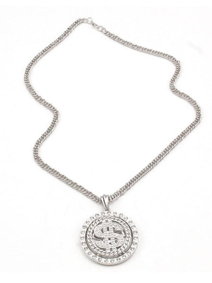 SALTY Stainless Steel Stone Studded Circular Pendants with Chains