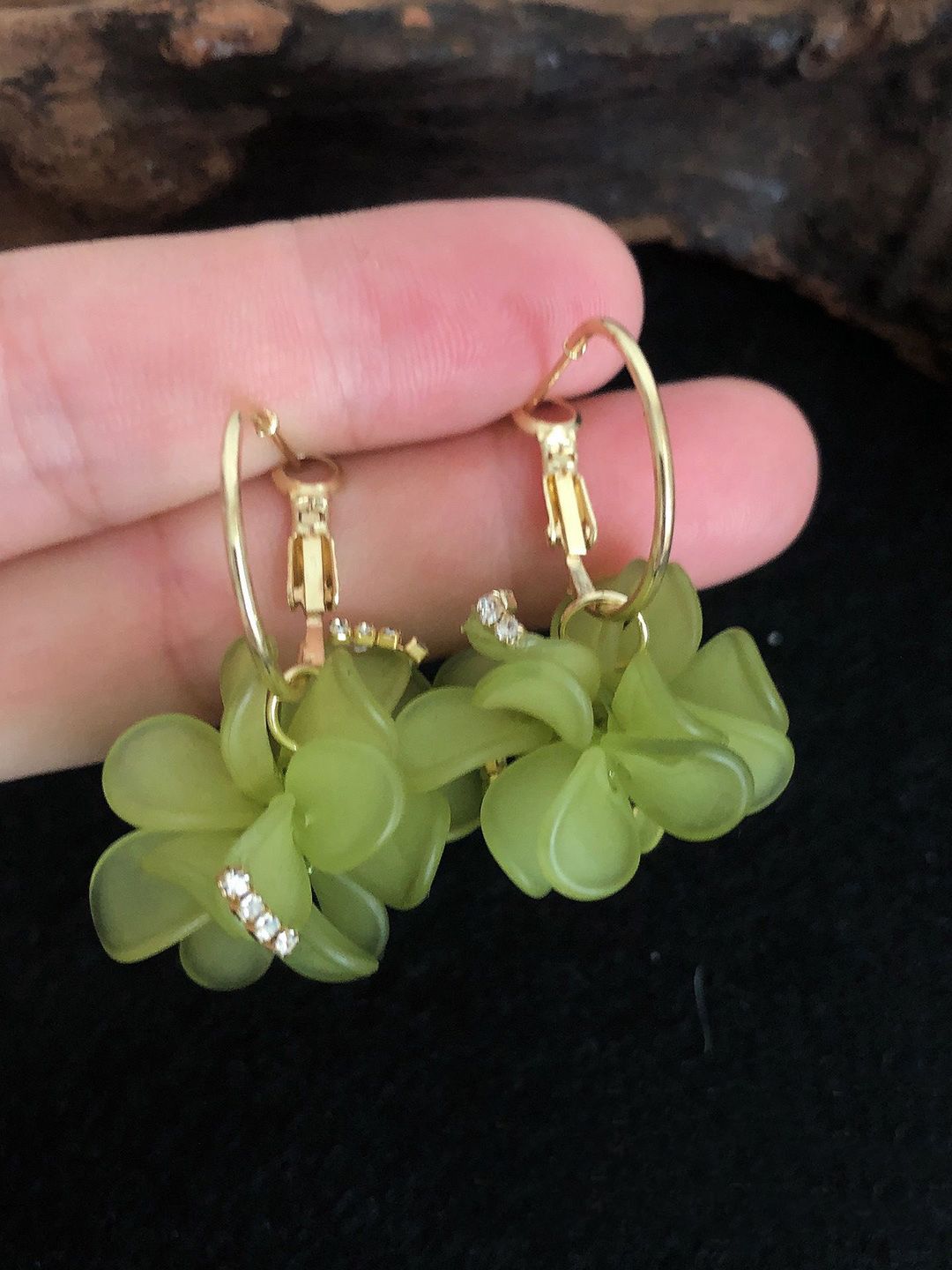 Floral Half Hoop Earrings