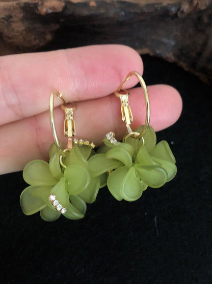 Floral Half Hoop Earrings