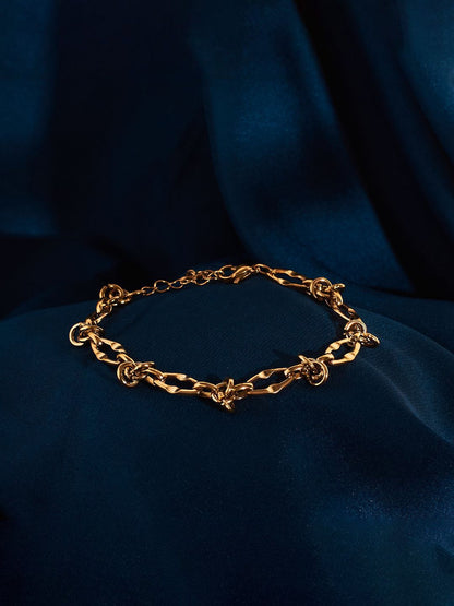 SALTY Gold-Plated Stainless Steel Twist Of Fate Link Bracelet