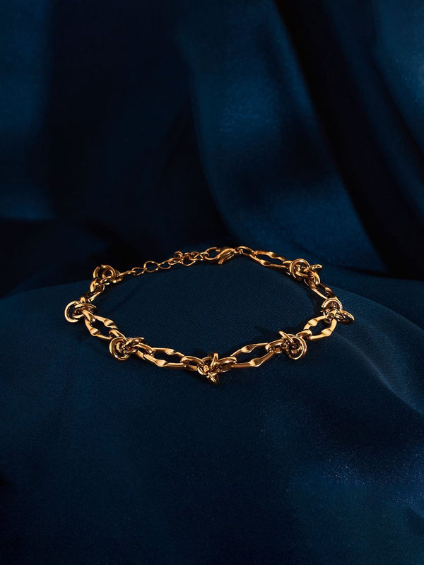 SALTY Gold-Plated Stainless Steel Twist Of Fate Link Bracelet