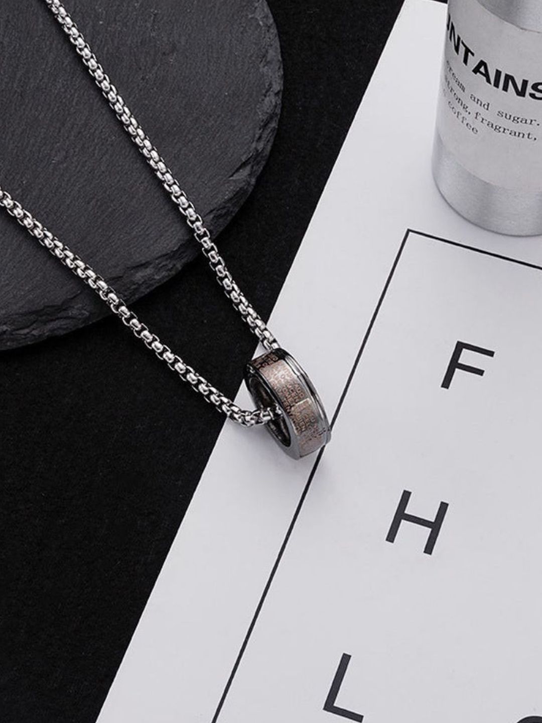 SALTY Pack of 2 Men Cosmo Ring Silver Chain
