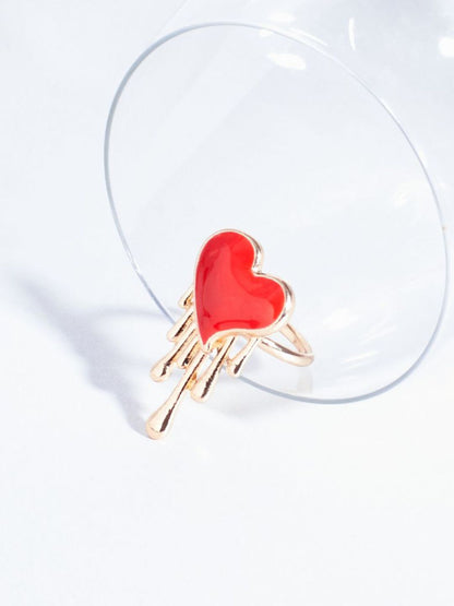 SALTY Burning Red Heart Ring For Women & Girls