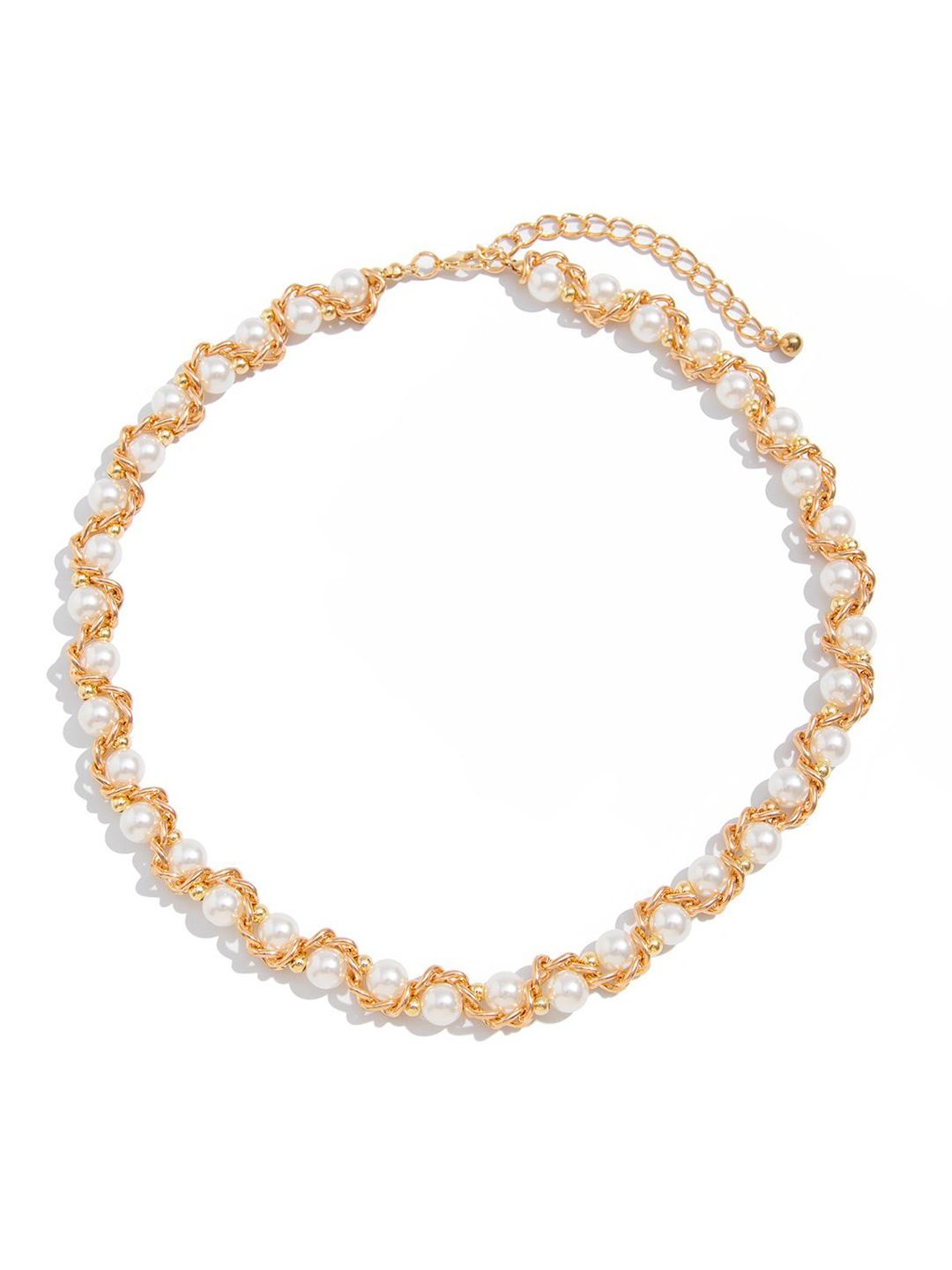 Gold-Plated Pearls Beaded Minimal Necklace