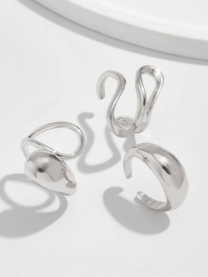 Set of 3 Silver-Plated Finger Ring
