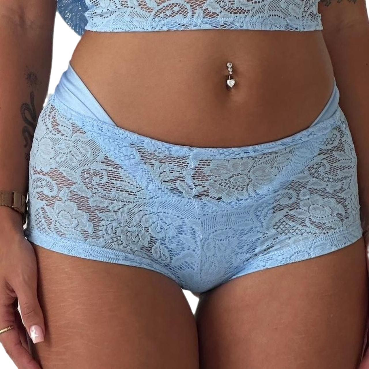 Low-Rise Floral Lace Boxers in Breathable Polyester