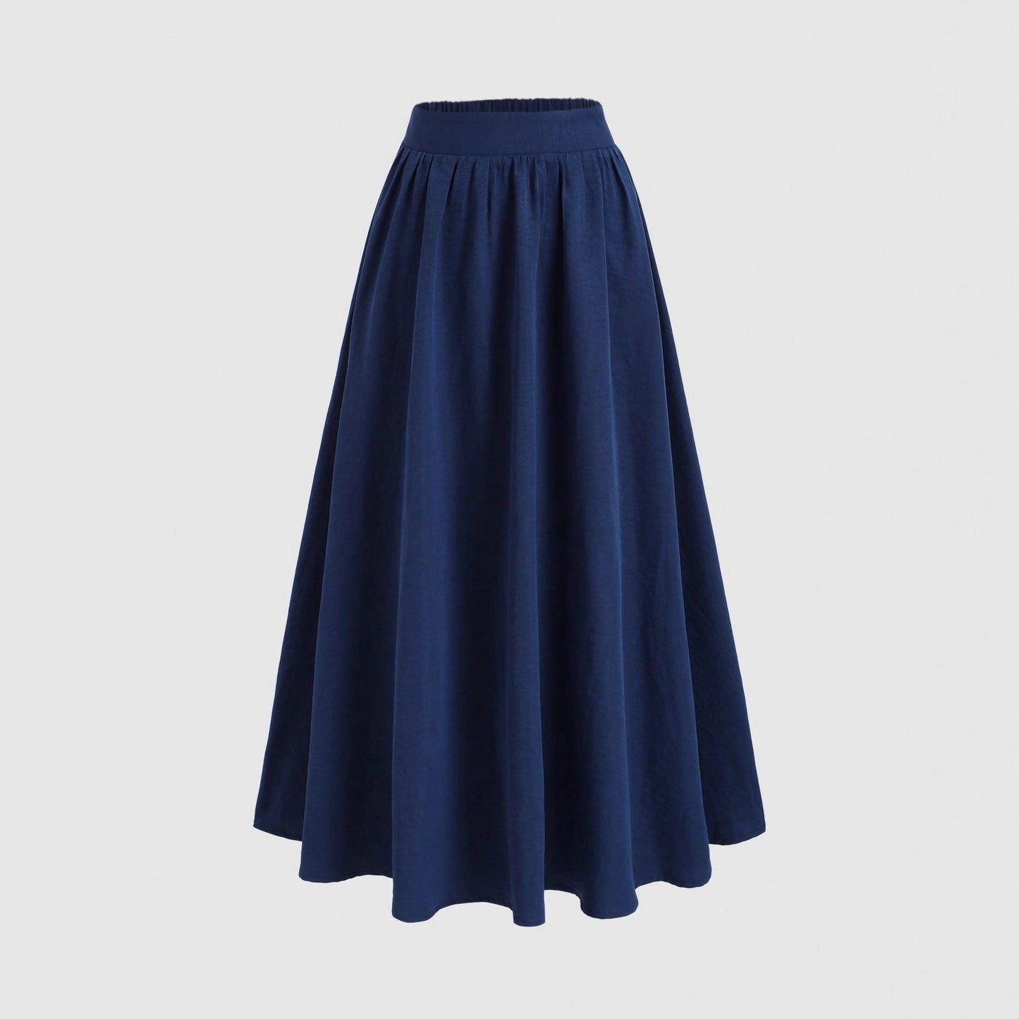 High-Waist A-Line Maxi Skirt with Elastic Waist