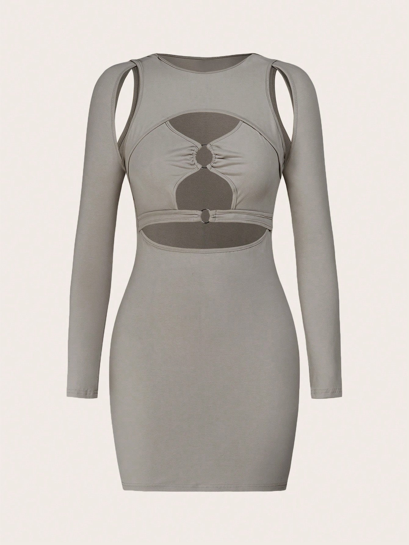 Bodycon Mini Dress with Cutouts and Ring Hardware
