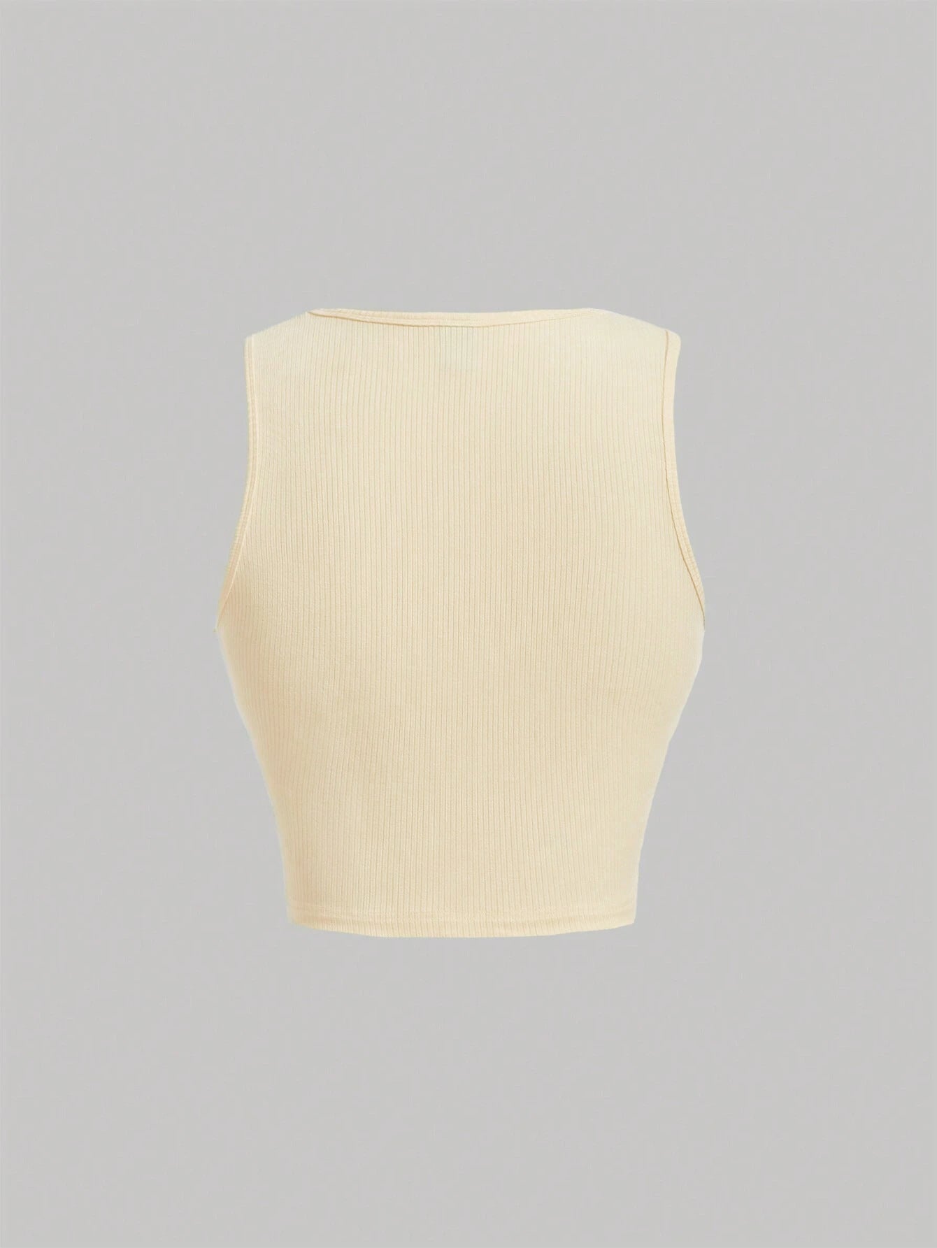 Slim Fit Ribbed Knit Top with Diagonal Lettuce Edge