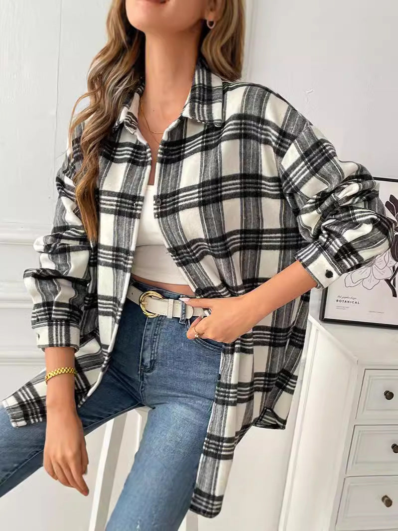 Plaid Overshirt with Button Front