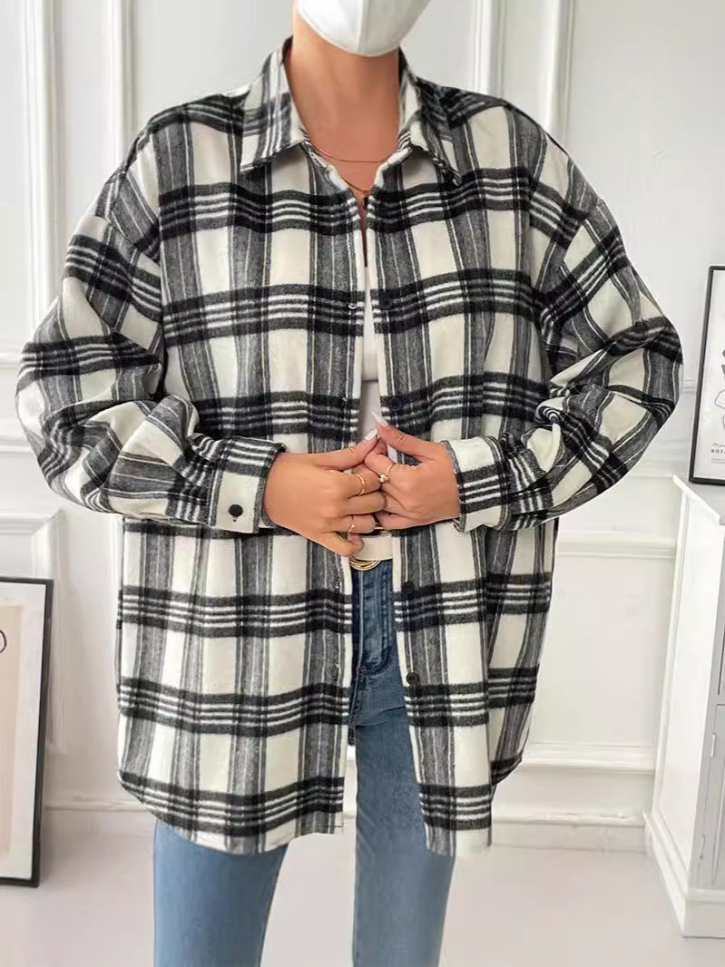 Plaid Overshirt with Button Front