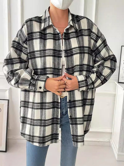 Plaid Overshirt with Button Front