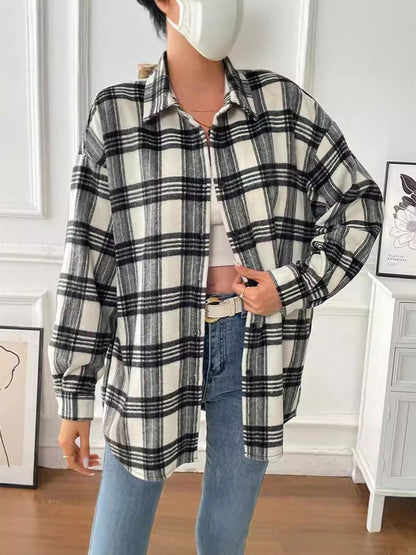 Plaid Overshirt with Button Front