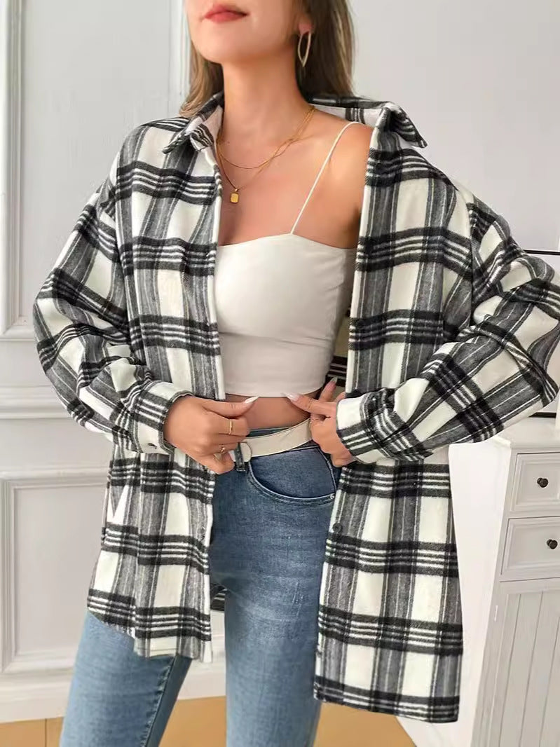 Plaid Overshirt with Button Front