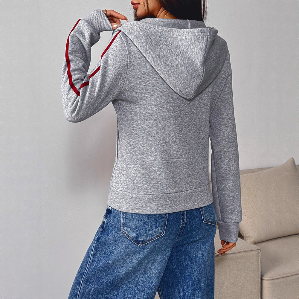 California Graphic Full-Zip Hoodie with Contrast Stripes