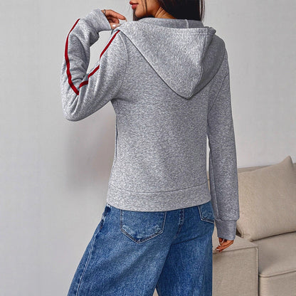 California Graphic Full-Zip Hoodie with Contrast Stripes