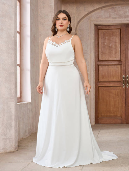 A-Line Maxi Dress with Lace Trim Camisole Top