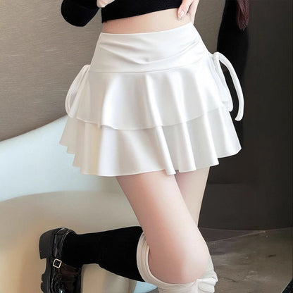 Puff Skirt with High-Waist and Ruffled Tiers