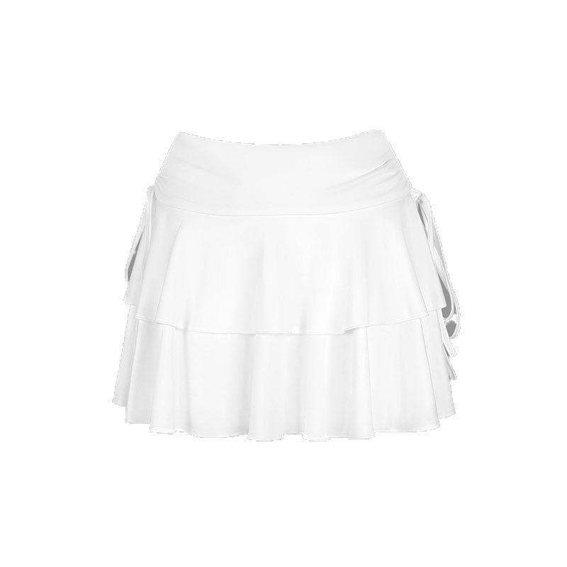 Puff Skirt with High-Waist and Ruffled Tiers