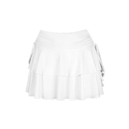 Puff Skirt with High-Waist and Ruffled Tiers