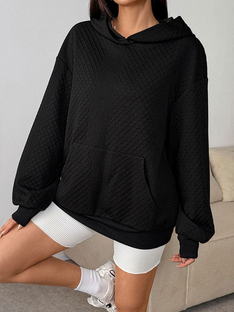 Oversized Quilted Hoodie with Kangaroo Pocket