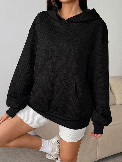 Oversized Quilted Hoodie with Kangaroo Pocket