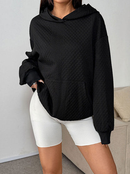 Oversized Quilted Hoodie with Kangaroo Pocket