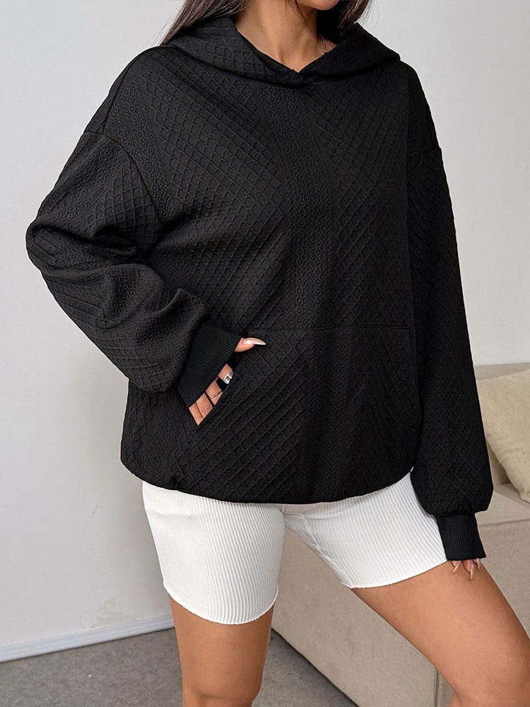Oversized Quilted Hoodie with Kangaroo Pocket